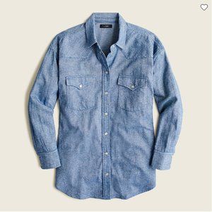 J.Crew Relaxed-fit indigo flannel shirt M